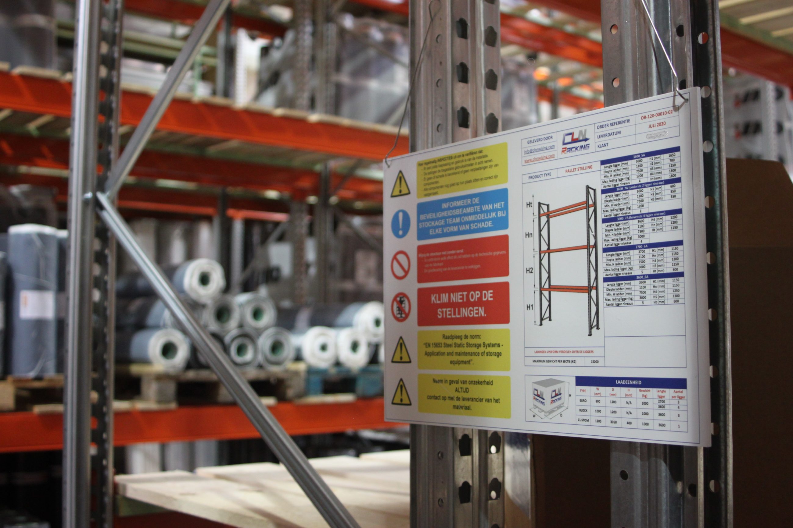 Optimalisatie layout pallet stellingen op 1 dag CLN Racking